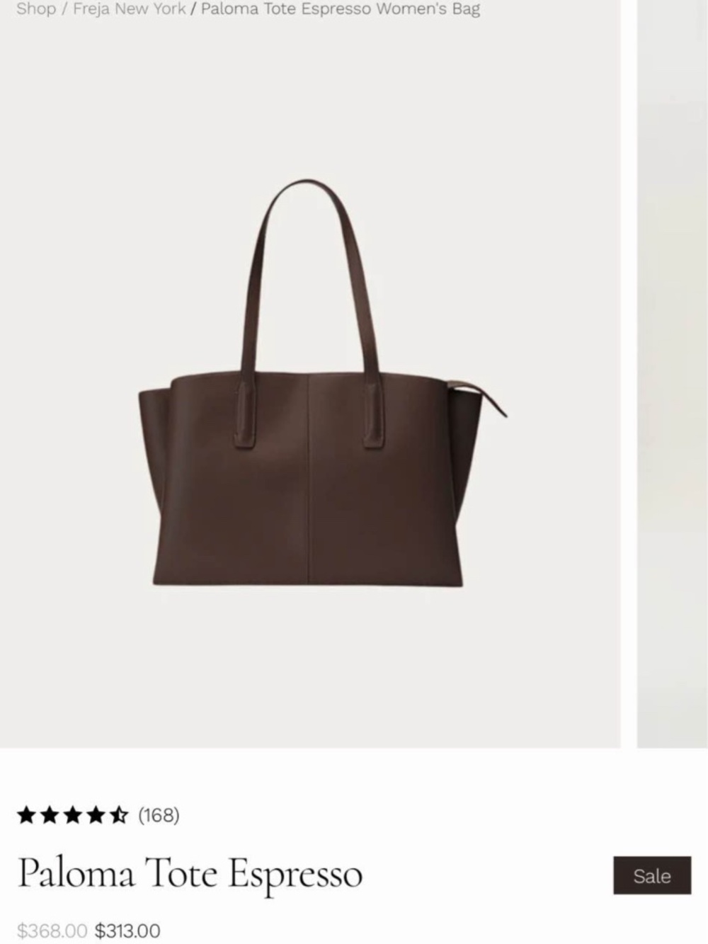 Freja Paloma tote in Expresso